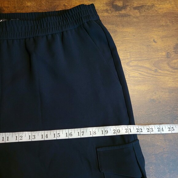 Chico's Chiffon Cargo Jogger Pants 2 R = L Cropped Pockets Zip Leg Hi Rise NWOT - Picture 11 of 15